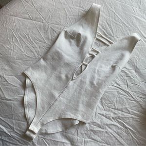 White low cut bodysuit